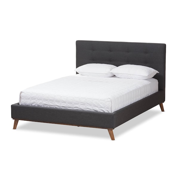 Baxton Studio Valencia Dark Grey King Size Platform Bed - 141-7837