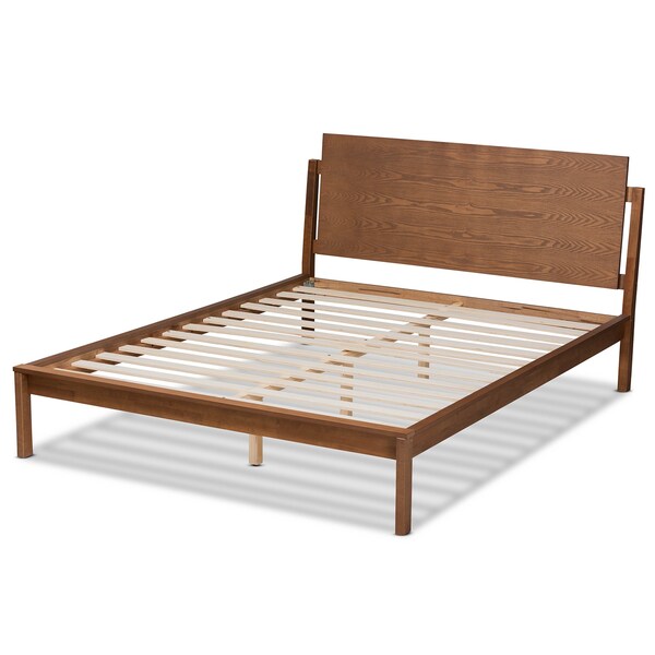 Baxton Studio Giuseppe Modern and Contemporary Walnut Brown Finished Queen Size Platform Bed - 183-11049-ZORO