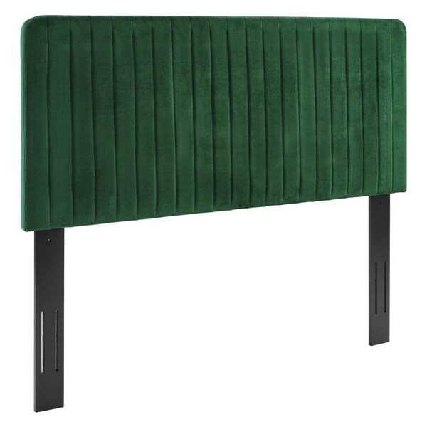 Modway Furniture Milenna Channel Tufted Performance Velvet Twin Size Headboard, Emerald - MOD-6337-EME