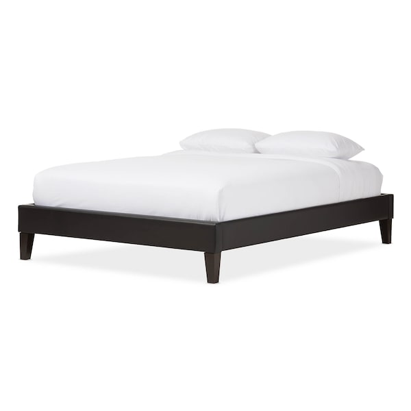 Baxton Studio Lancashire Black Upholstered Full Size Bed Frame with Tapered Legs - 125-6989