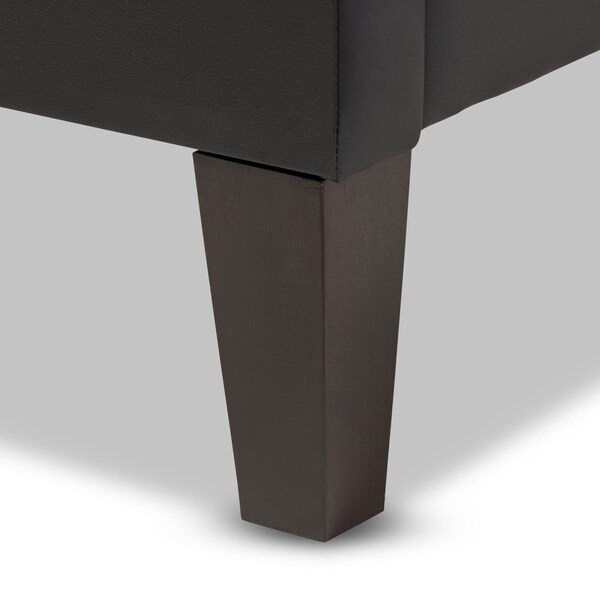 Baxton Studio Lancashire Black Upholstered Full Size Bed Frame with Tapered Legs - 125-6989