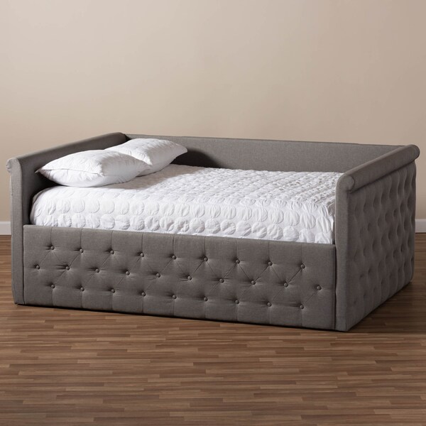 Baxton Studio Amaya Modern Grey Upholstered Full Size Daybed - 147-8731