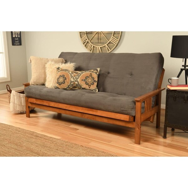 Kodiak Monterey Barbados Futon Frame with Suede Gray Mattress - Full Size - KFMOBBSGRYLF5MD3