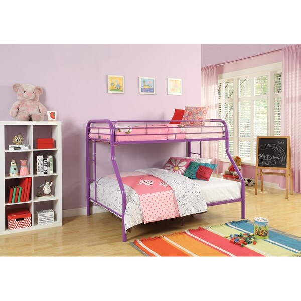Oceantailer 60 x 78 x 54 in. Metal Tube Twin Full Bunk Bed - Purple - 286575
