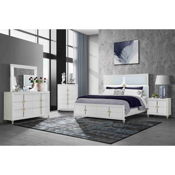 Global Furniture Usa Contemporary Orion Gold King Bed Group - 6696