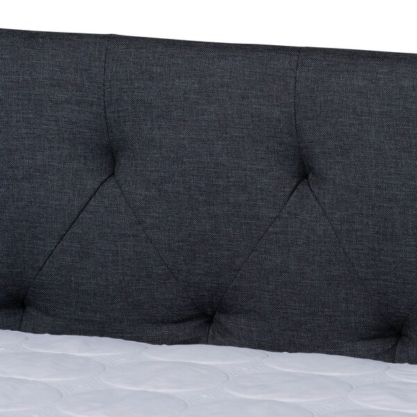 Baxton Studio Haylie Dark Grey Queen Size Daybed with Roll-Out Trundle Bed - 158-9678