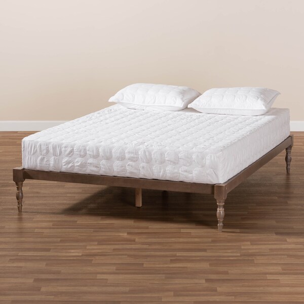 Baxton Studio Iseline Antique Oak Finished Wood Queen Size Platform Bed Frame - 160-10034