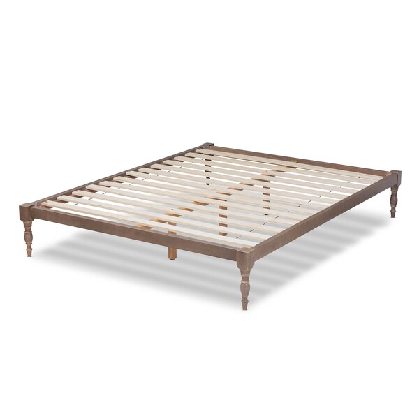Baxton Studio Iseline Antique Oak Finished Wood Queen Size Platform Bed Frame - 160-10034