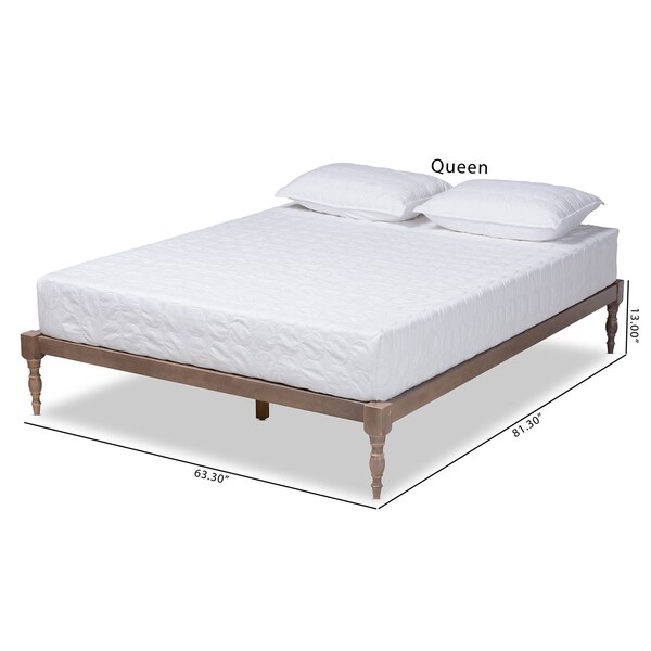 Baxton Studio Iseline Antique Oak Finished Wood Queen Size Platform Bed Frame - 160-10034