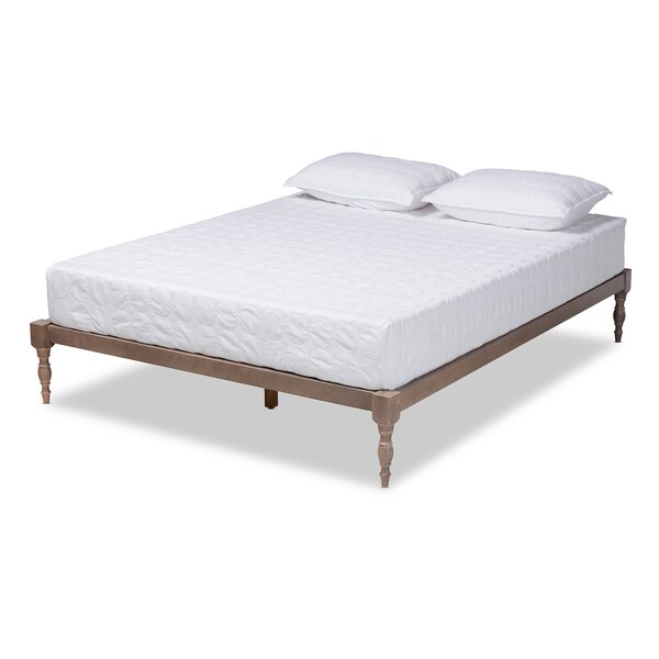 Baxton Studio Iseline Antique Oak Finished Wood Queen Size Platform Bed Frame - 160-10034