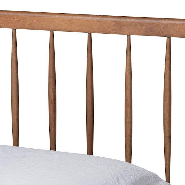 Baxton Studio Sora Mid-Century Modern Ash Walnut Finished Wood Twin Size Platform Bed - 180-11108-11158-ZORO