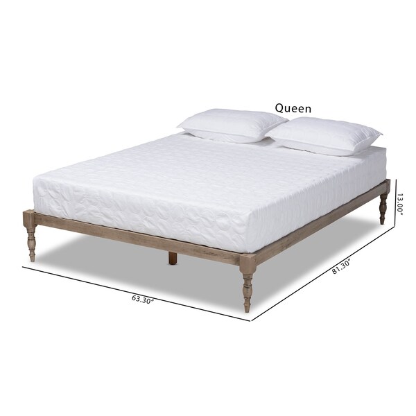 Baxton Studio Iseline Antique Grey Finished Wood Full Size Platform Bed Frame - 160-10036
