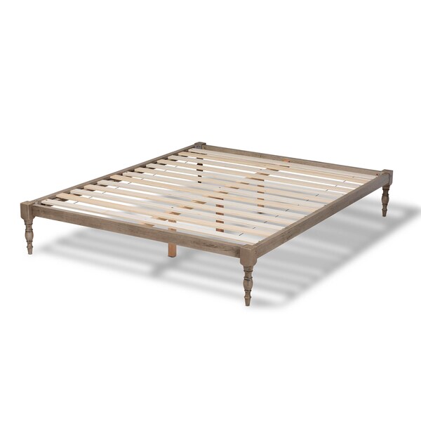 Baxton Studio Iseline Antique Grey Finished Wood Full Size Platform Bed Frame - 160-10036