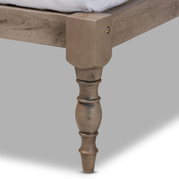 Baxton Studio Iseline Antique Grey Finished Wood Full Size Platform Bed Frame - 160-10036