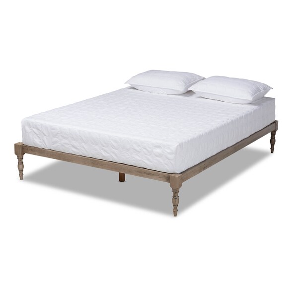 Baxton Studio Iseline Antique Grey Finished Wood Full Size Platform Bed Frame - 160-10036