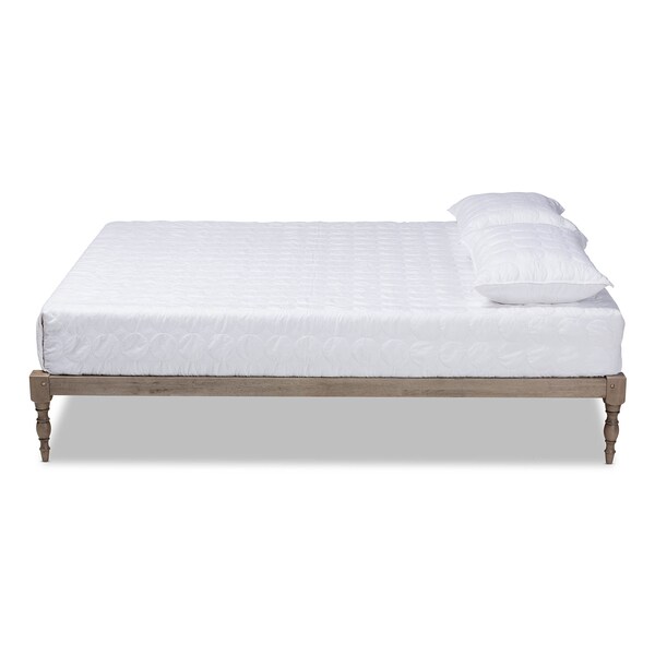Baxton Studio Iseline Antique Grey Finished Wood Full Size Platform Bed Frame - 160-10036
