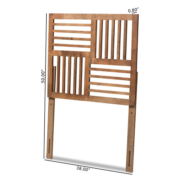 Baxton Studio Adler Modern and Contemporary Transitional Ash Walnut Finished Wood Twin Size Headboard - 180-11142-ZORO