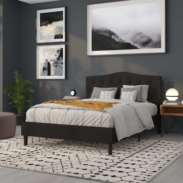 Flash Furniture Cambridge Headboard, Queen, Black Fabric - HG-HB1708-Q-BK-GG
