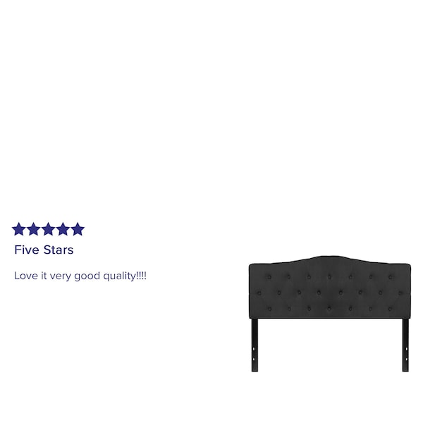 Flash Furniture Cambridge Headboard, Queen, Black Fabric - HG-HB1708-Q-BK-GG