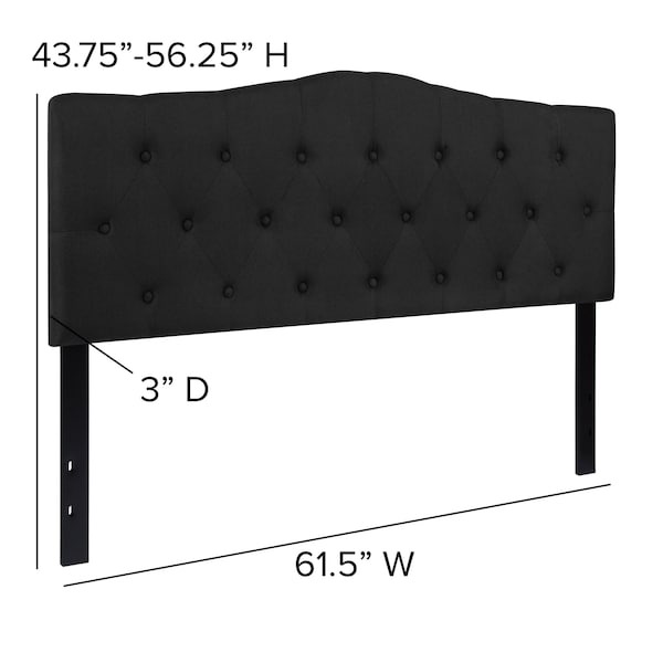 Flash Furniture Cambridge Headboard, Queen, Black Fabric - HG-HB1708-Q-BK-GG