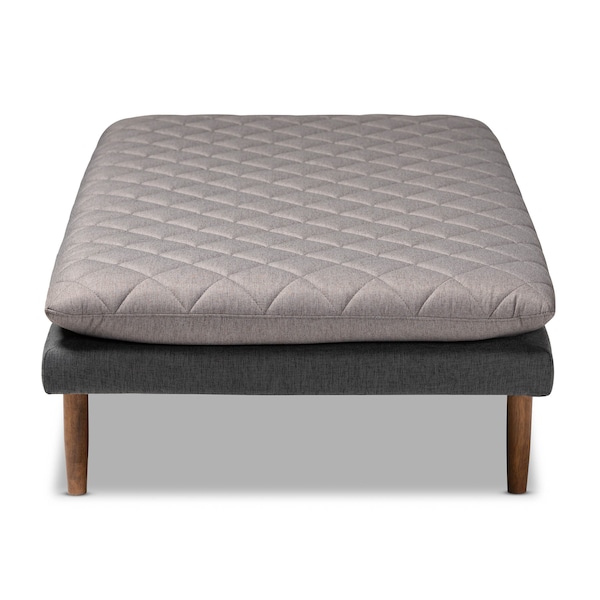 Baxton Studio Marit Mid-Century Grey Upholstered Walnut Finished Wood Daybed - 158-9616