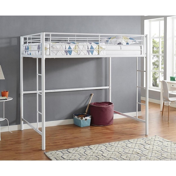 Walker Edison Furniture Premium Metal Full Size Loft Bed - White - BDOLWH