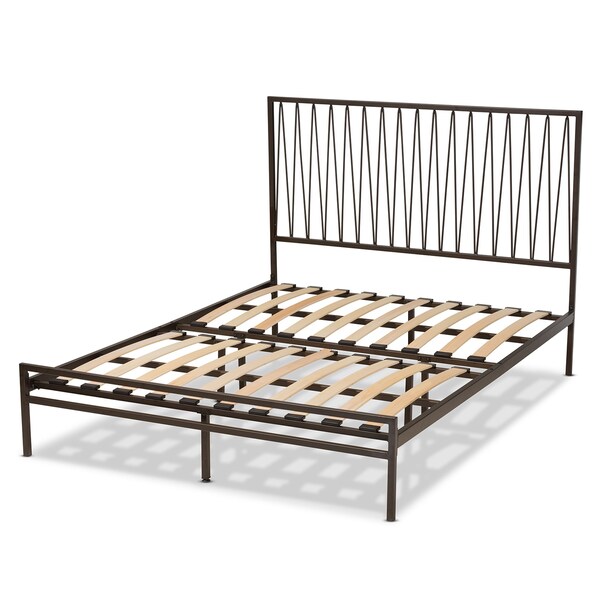 Baxton Studio Jeanette Modern and Contemporary Black Finished Metal Full Size Platform Bed - 176-10991-ZORO