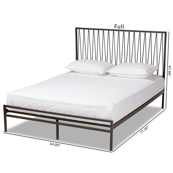 Baxton Studio Jeanette Modern and Contemporary Black Finished Metal Full Size Platform Bed - 176-10991-ZORO