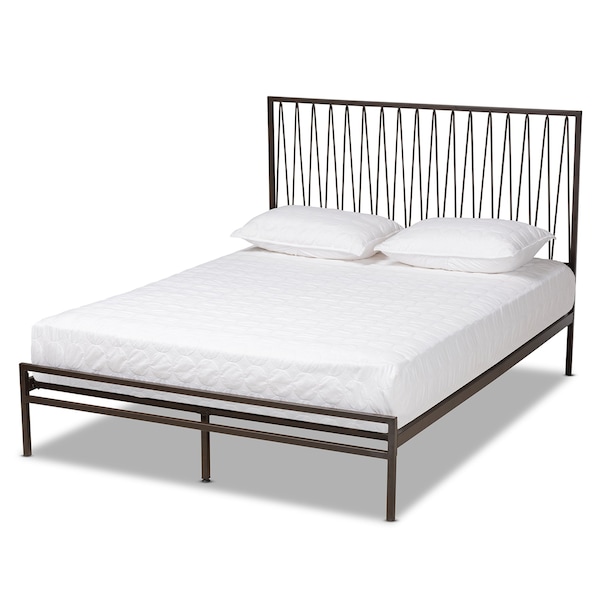 Baxton Studio Jeanette Modern and Contemporary Black Finished Metal Full Size Platform Bed - 176-10991-ZORO