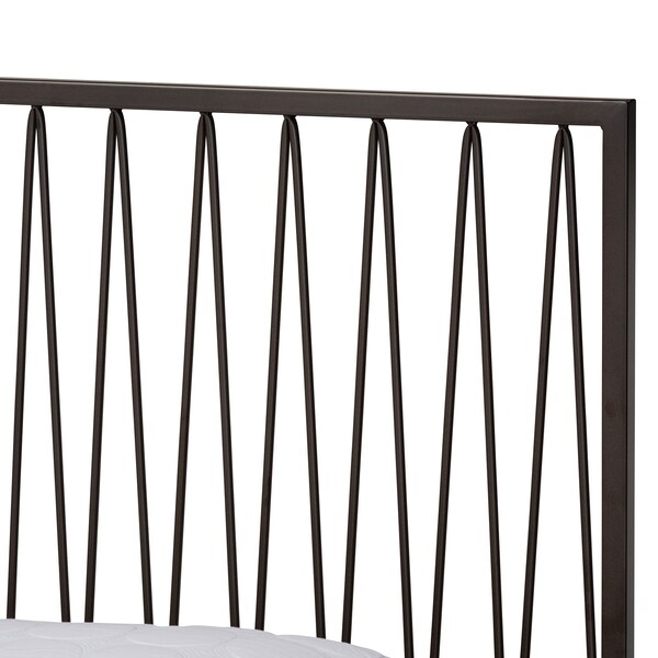 Baxton Studio Jeanette Modern and Contemporary Black Finished Metal Full Size Platform Bed - 176-10991-ZORO