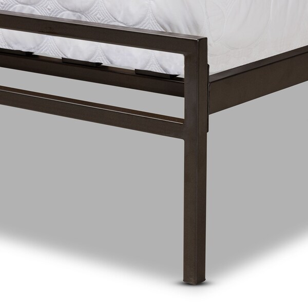 Baxton Studio Jeanette Modern and Contemporary Black Finished Metal Full Size Platform Bed - 176-10991-ZORO