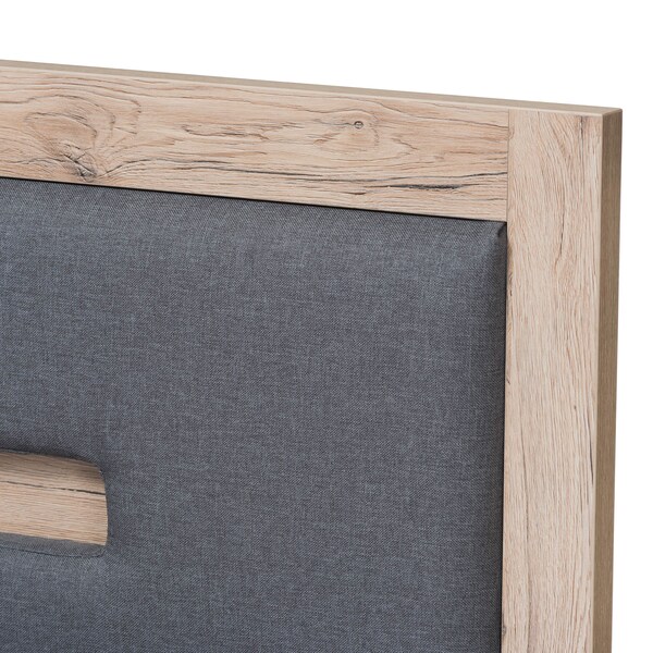Baxton Studio Pandora Grey and Brown 2-Drawer Twin Size Storage Platform Bed - 141-7960