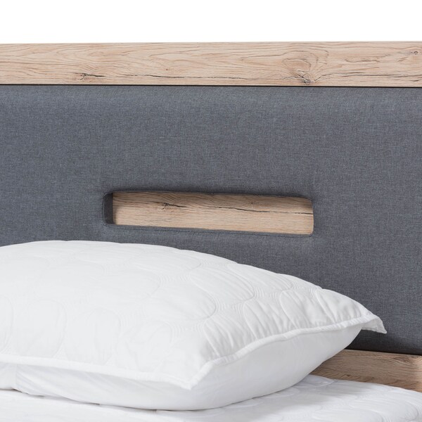 Baxton Studio Pandora Grey and Brown 2-Drawer Twin Size Storage Platform Bed - 141-7960