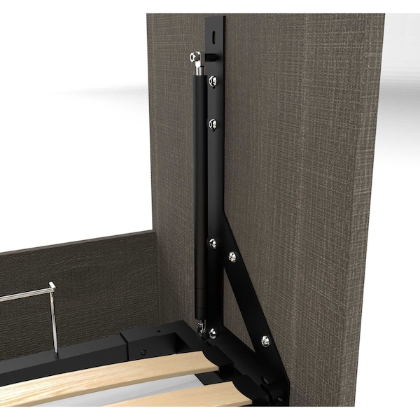 Bestar Cielo Full Murphy Bed and Shelving Unit with Drawers (89W), Bark Grey & White - 80892-47