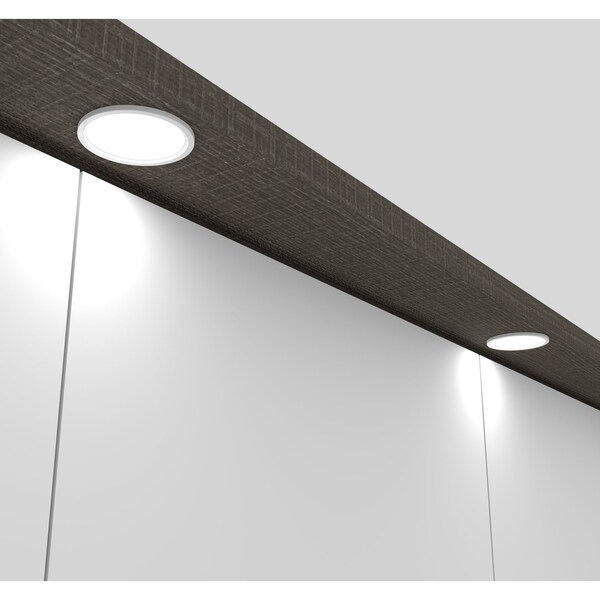 Bestar Cielo Full Murphy Bed and Shelving Unit with Drawers (89W), Bark Grey & White - 80892-47