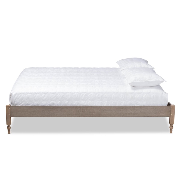 Baxton Studio Laure Weathered Grey Oak Finished Wood Queen Size Platform Bed Frame - 161-10203