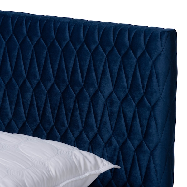 Baxton Studio Frida Royal Blue Velvet Upholstered Full Size Bed - 157-9570
