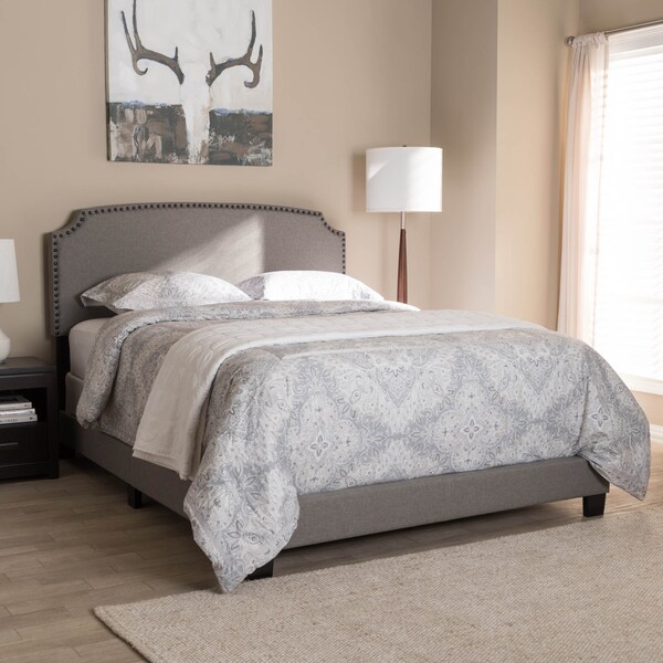Baxton Studio Odette Modern Light Grey Upholstered Queen Size Bed - 146-8249