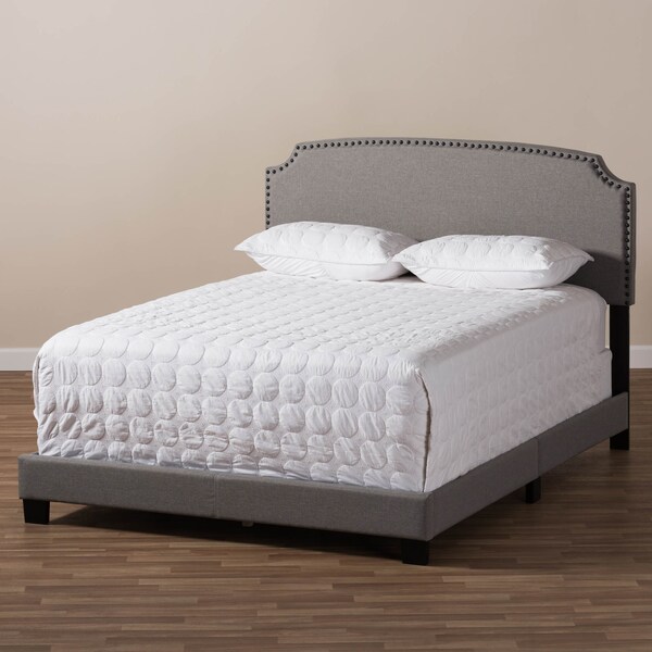 Baxton Studio Odette Modern Light Grey Upholstered Queen Size Bed - 146-8249