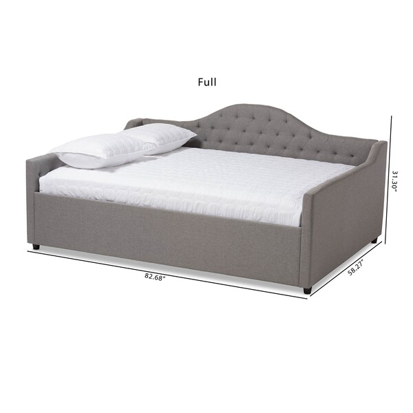 Baxton Studio Eliza Grey Upholstered Full Size Daybed - 147-8720