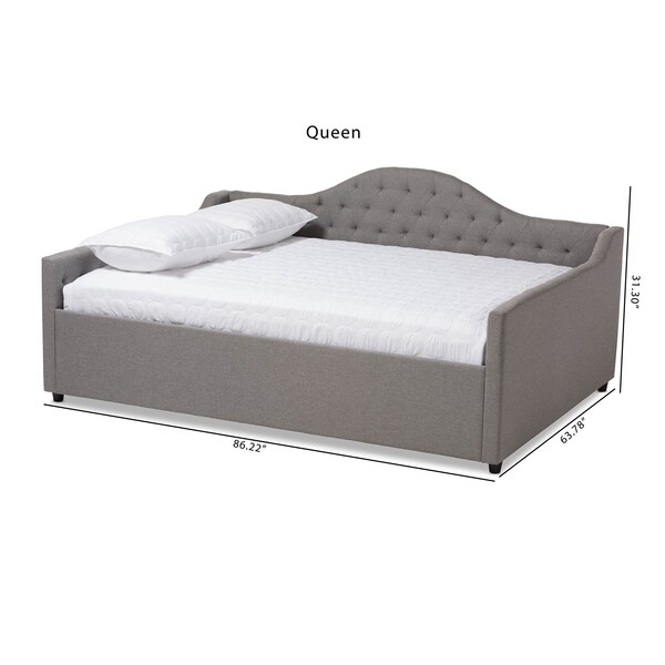 Baxton Studio Eliza Grey Upholstered Full Size Daybed - 147-8720