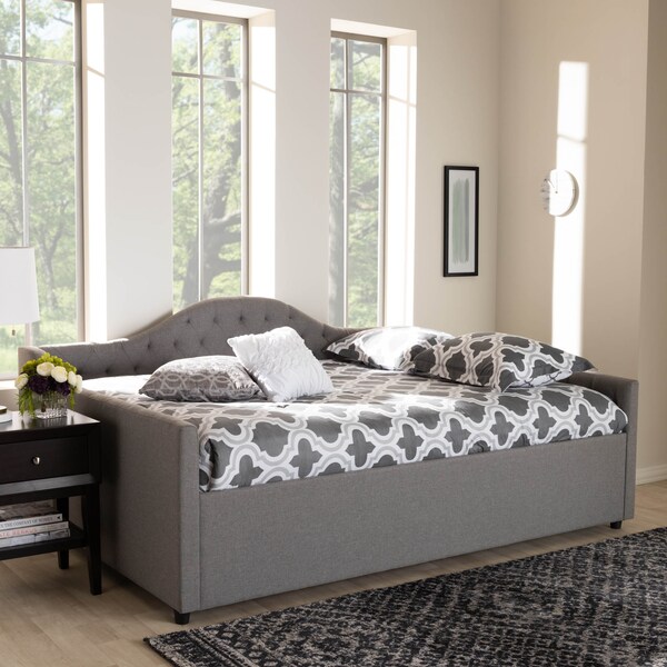 Baxton Studio Eliza Grey Upholstered Full Size Daybed - 147-8720