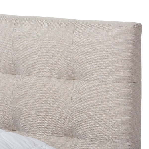 Baxton Studio Mitchell Wood Beige Dark Metal King Size Platform Bed - 136-7357