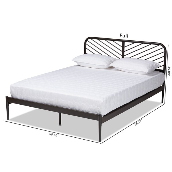 Baxton Studio Dora Modern and Contemporary Industrial Black Finished Metal Queen Size Platform Bed - 187-11629-ZORO
