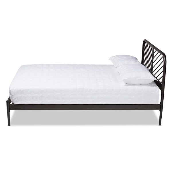 Baxton Studio Dora Modern and Contemporary Industrial Black Finished Metal Queen Size Platform Bed - 187-11629-ZORO