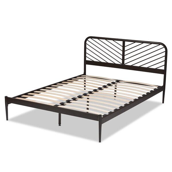 Baxton Studio Dora Modern and Contemporary Industrial Black Finished Metal Queen Size Platform Bed - 187-11629-ZORO