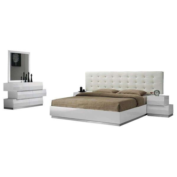 Best Master Furniture 5 Piece Spain California King Bedroom Set, White - SPAIN CAL KING 5 PCS