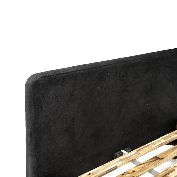 Armen Living Mohave Mid-Century Tundra Gray Acacia King Platform Bed - LCMVBDTGKG