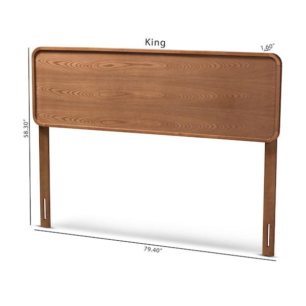 Baxton Studio Mailene Mid-Century Walnut Brown Finished Wood Queen Size Headboard - 156-9429