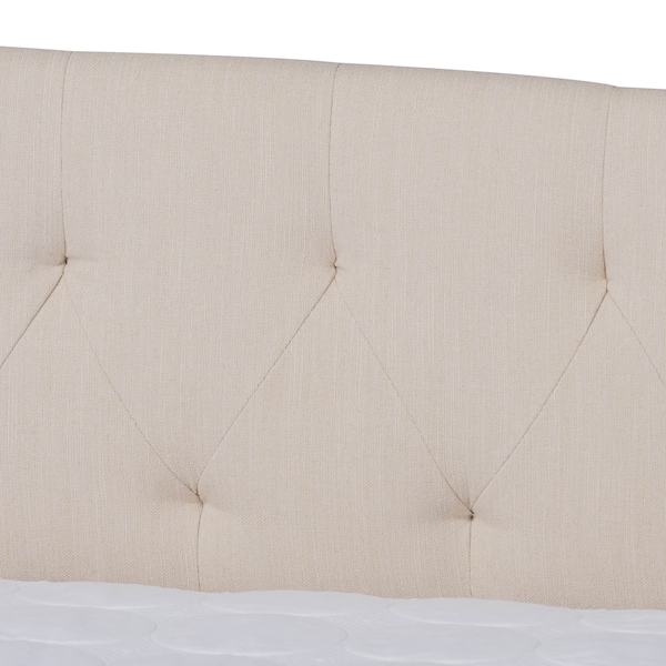 Baxton Studio Delora Beige Upholstered Queen Size Daybed with Roll-Out Trundle Bed - 158-9667